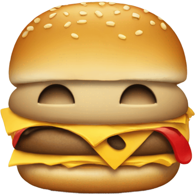 Normal emoji sadly eating a cheese burger sadly emoji