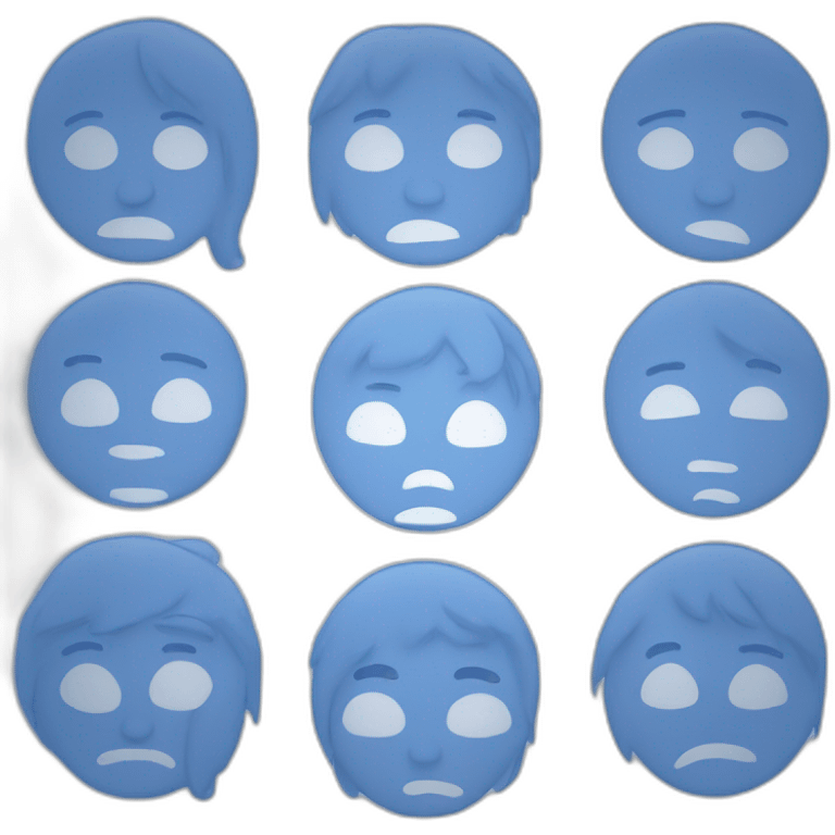 blue print of faces emoji