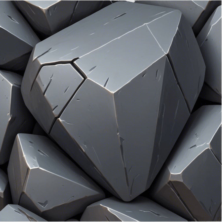 Cinematic Realistic Iron Ore, Strong and solid, with a dark, heavy surface marked by sharp angles and a faint metallic sheen. The deep gray color radiates durability and strength, while soft reflections show off the rugged texture. Soft glowing outline, capturing the essence of resilience and rugged strength in raw iron ore. emoji