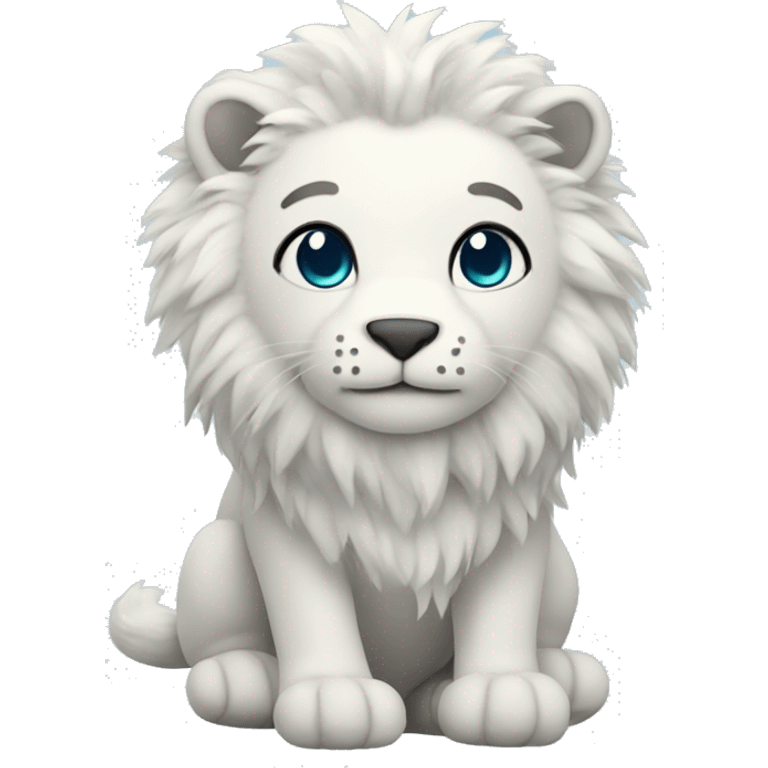 Cute Snow lion plushie emoji