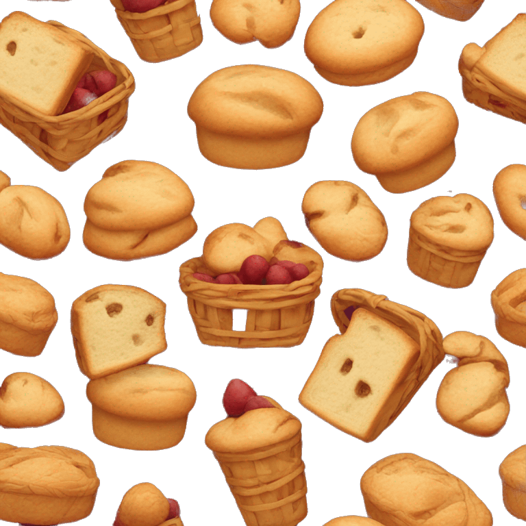 baked goods basket in burgundy color emoji