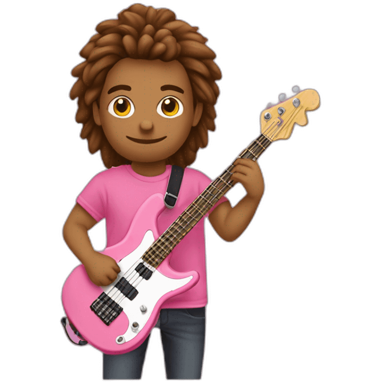 bruned-long-bassguitar-player-pink-tshirt-pink emoji