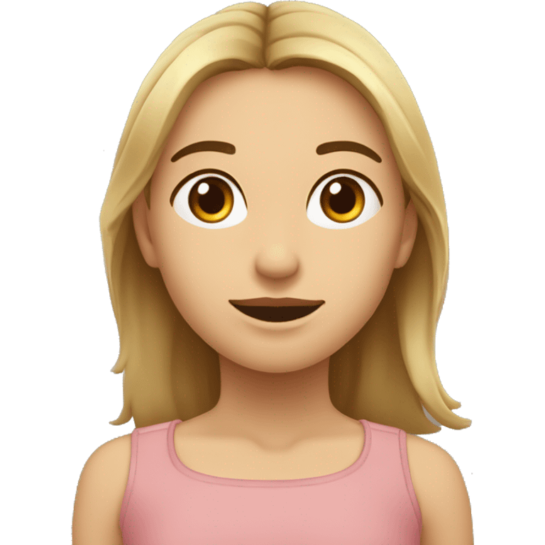 Fille avec le visage dans le pli du coude, tout en pointant le ciel dans la direction opposée avec les deux bras parallèles. emoji