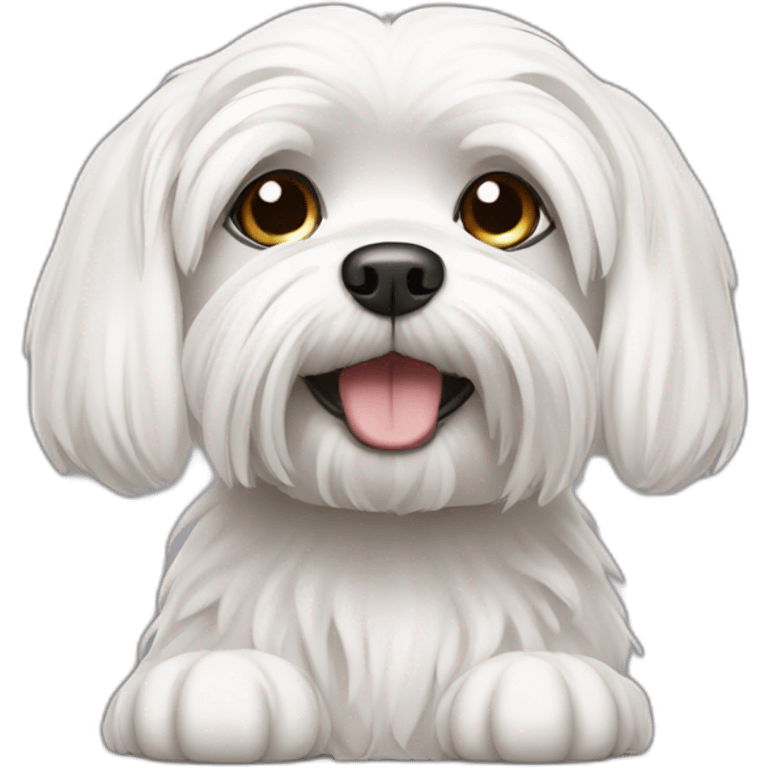 maltese dog at computer emoji