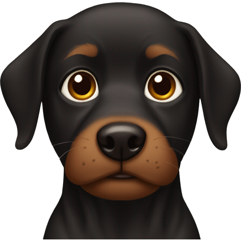 Black dog with brown eyebrows emoji