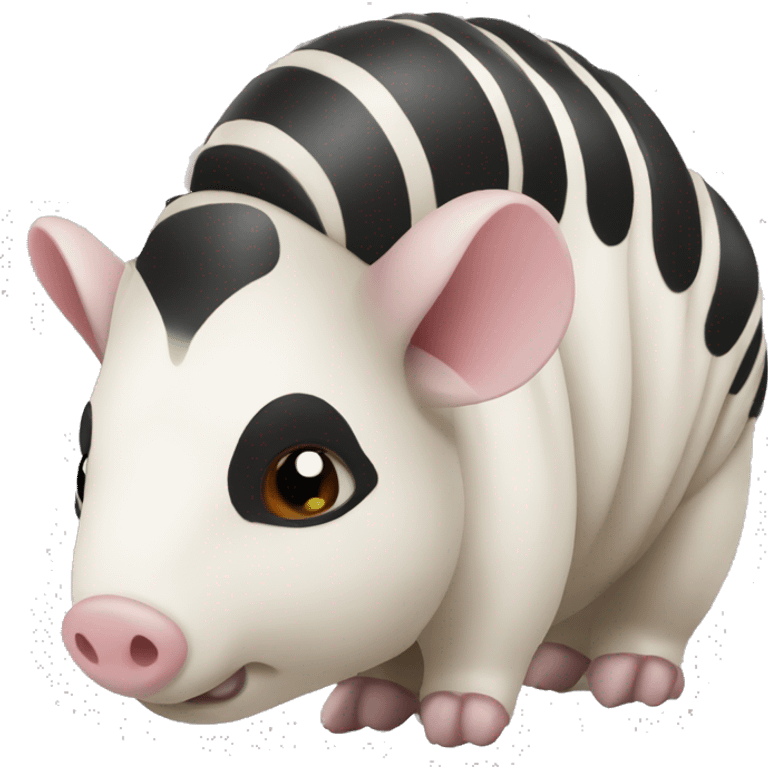 Black and white armadillo pig panda centipede armadillo  emoji