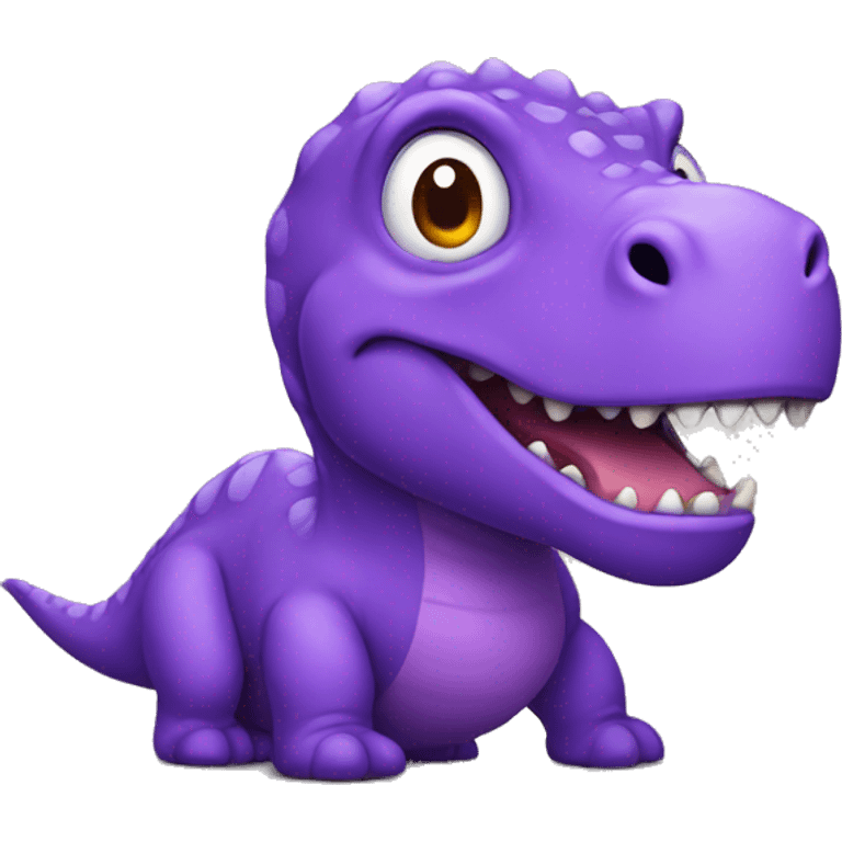 Purple dinosaur with fat head emoji