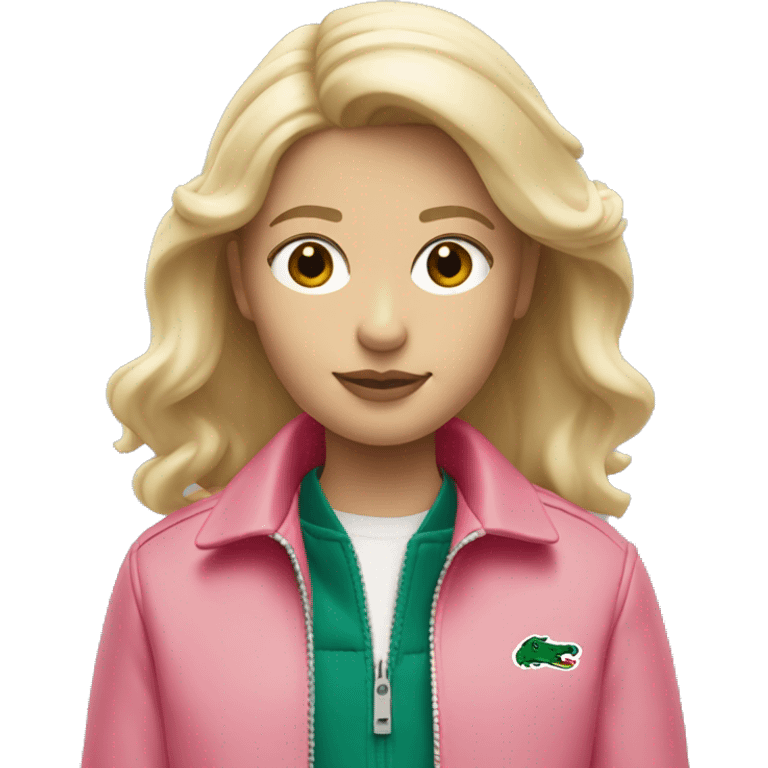 Blond girl with pink lacoste jacket emoji