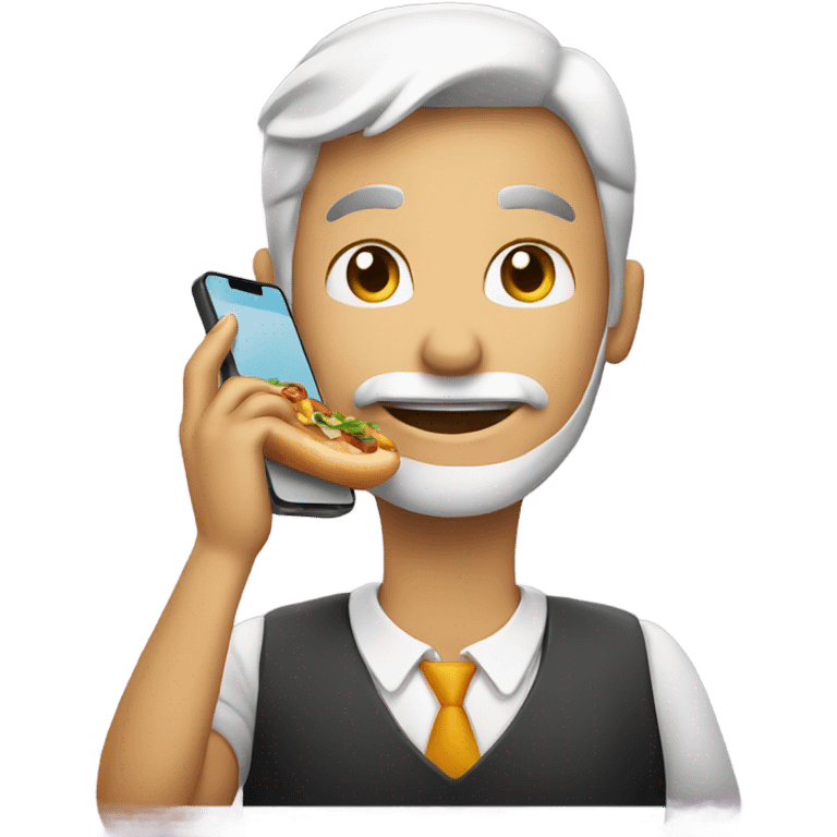 Ordering food via phone. emoji