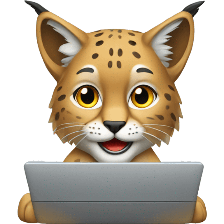 A lynx with a laptop emoji