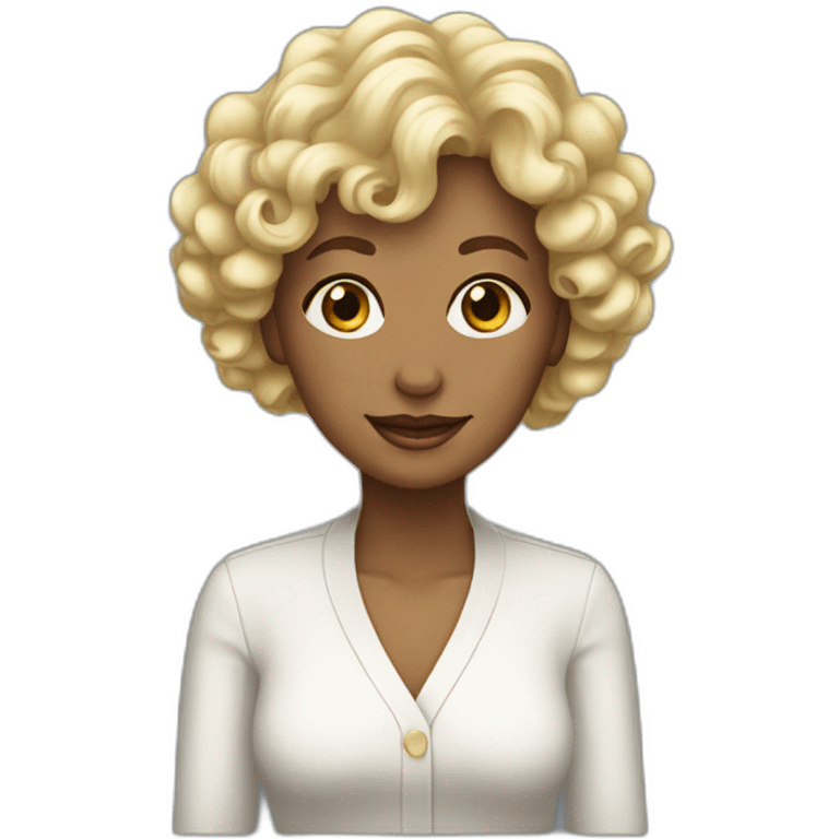 lady blonde old curly emoji