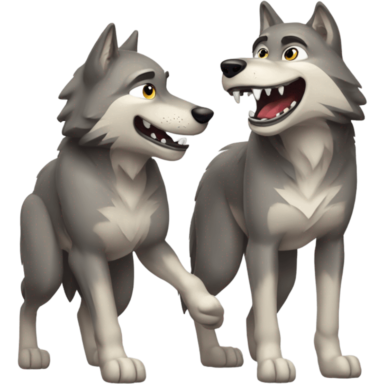 Wolf best friends emoji