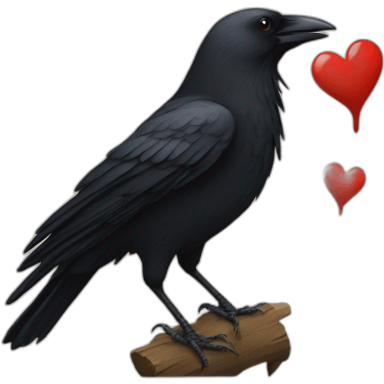 crow & heart emoji