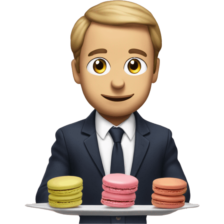 Macron qui mange des macarons  emoji