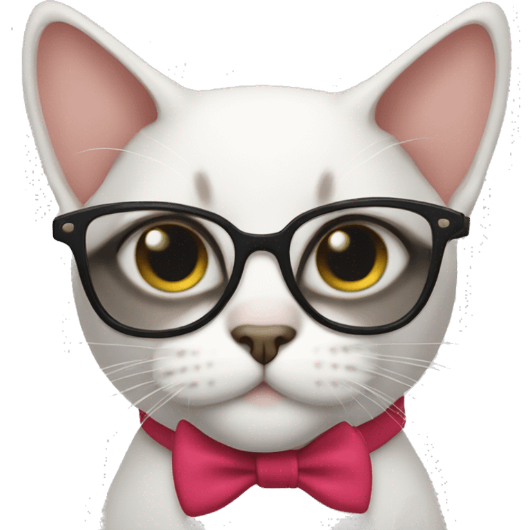 A cat with a bow in glasses emoji