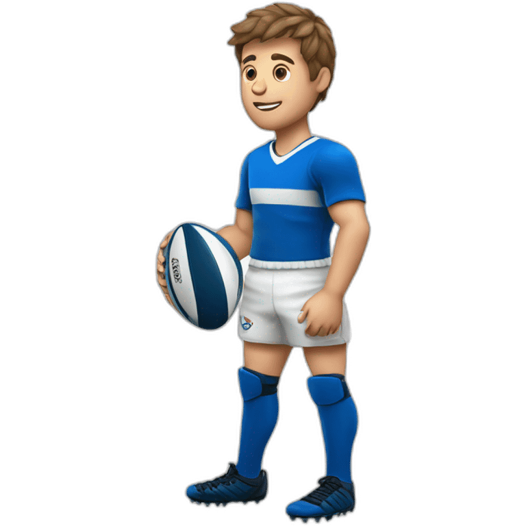 A rugbyman blue emoji