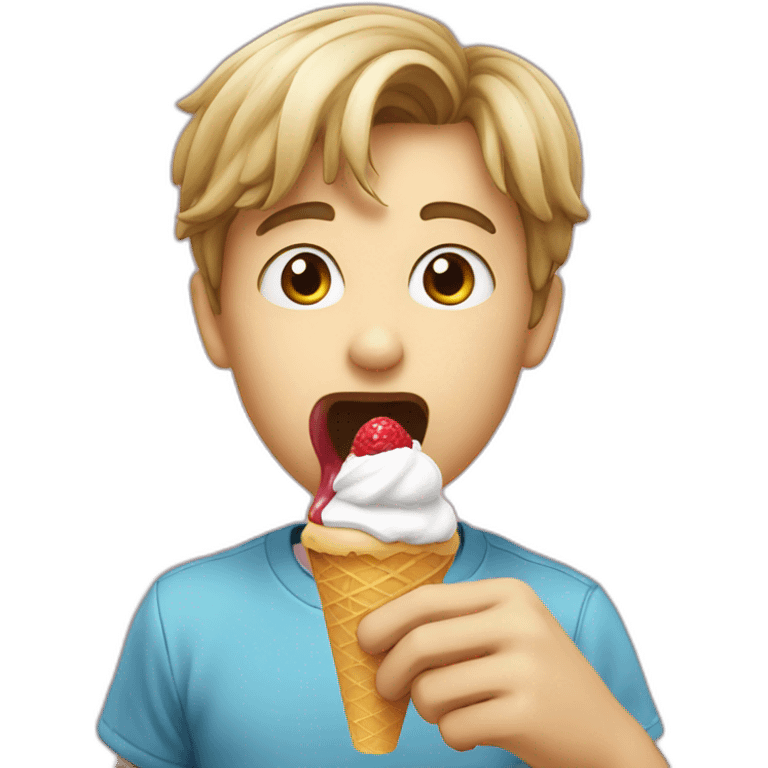 boy licking icecream emoji