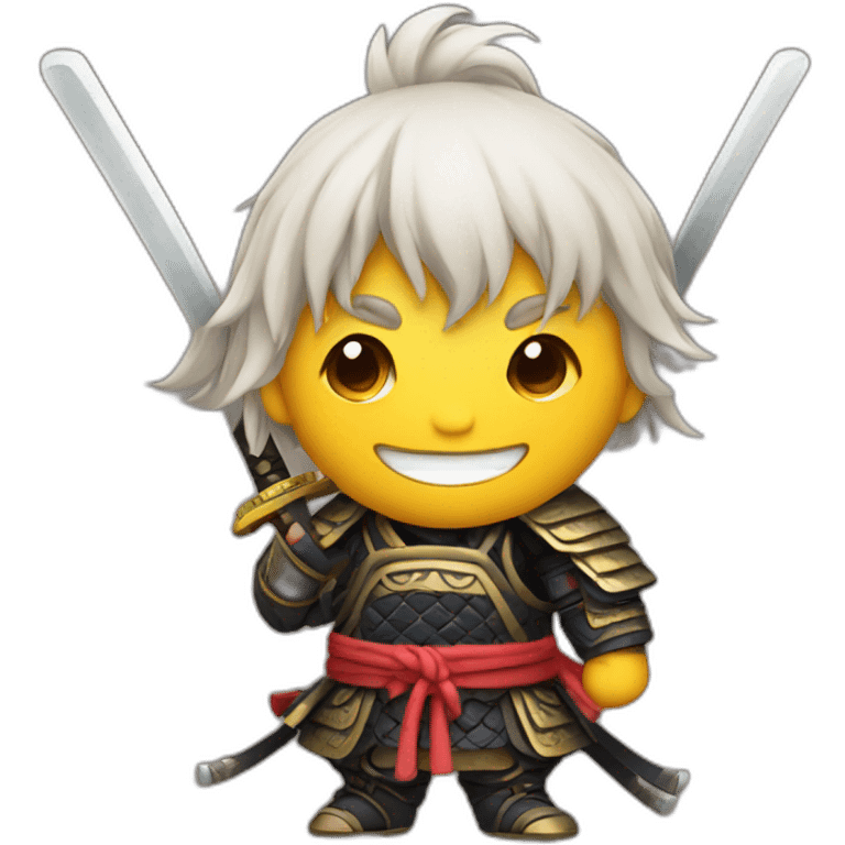 Samurai with a smiling emoji emoji