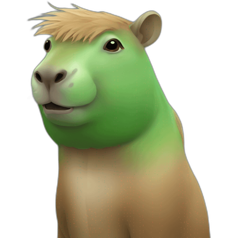 Green fancy capibara emoji