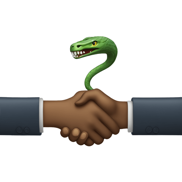 handshake with snakeeye emoji