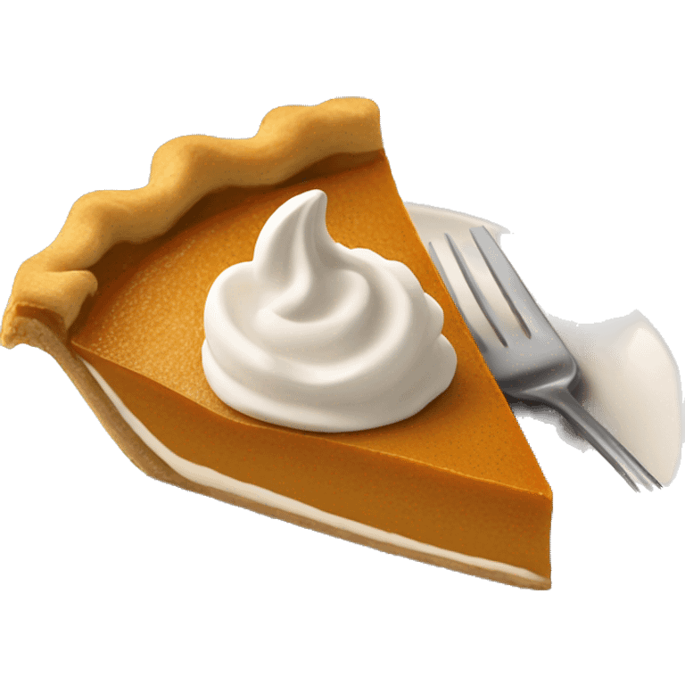 Pumpkin pie slice with whipped cream on top emoji