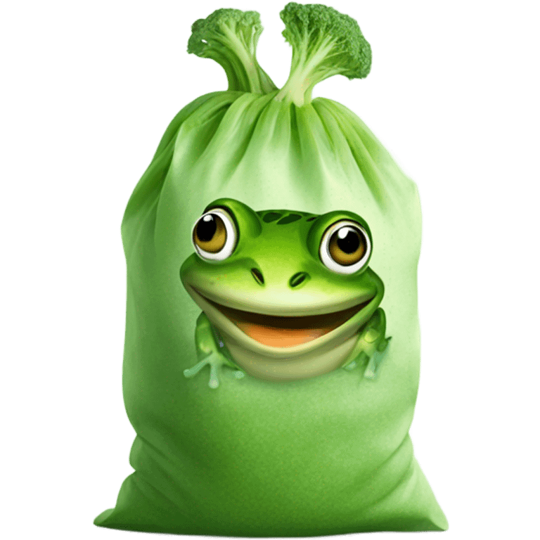 frog in a frozen vegetable bag emoji