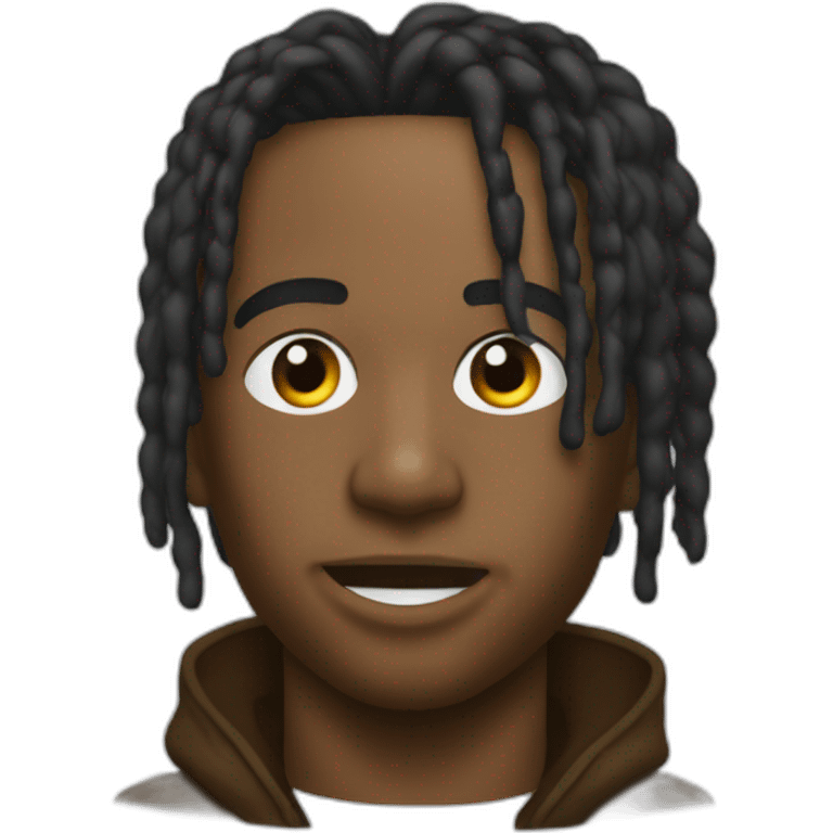 Travis Scott qui porte le micro en feu emoji