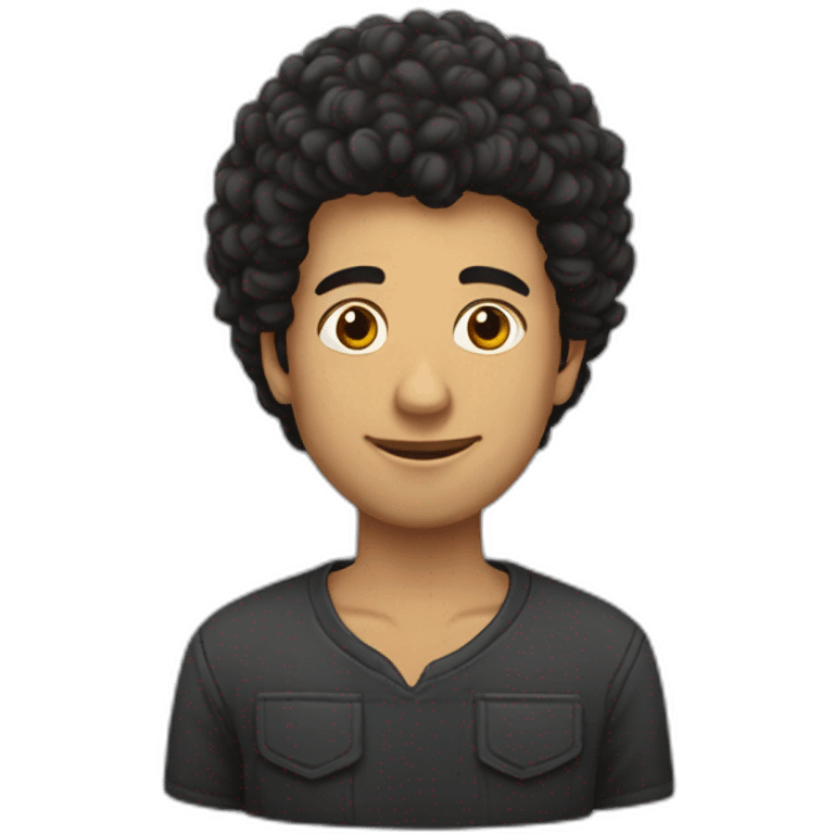 Chico de pelo megro emoji