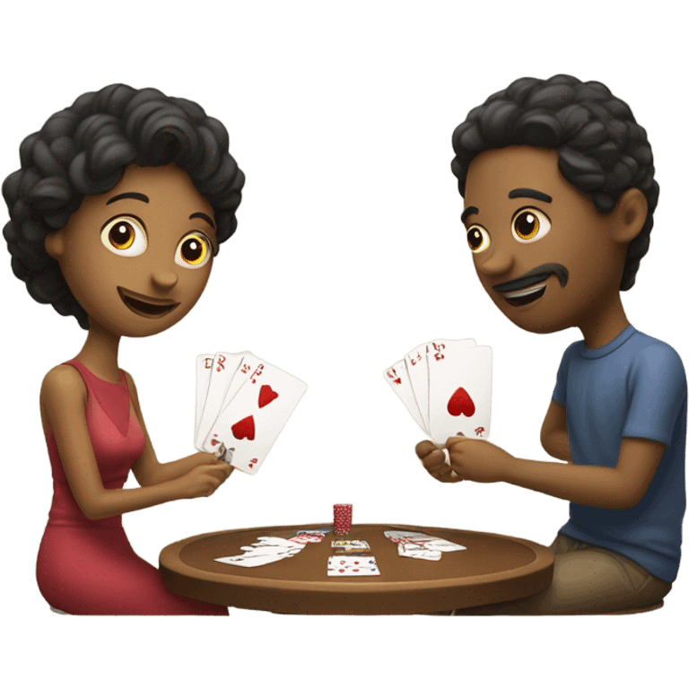 Two people playing cards emoji