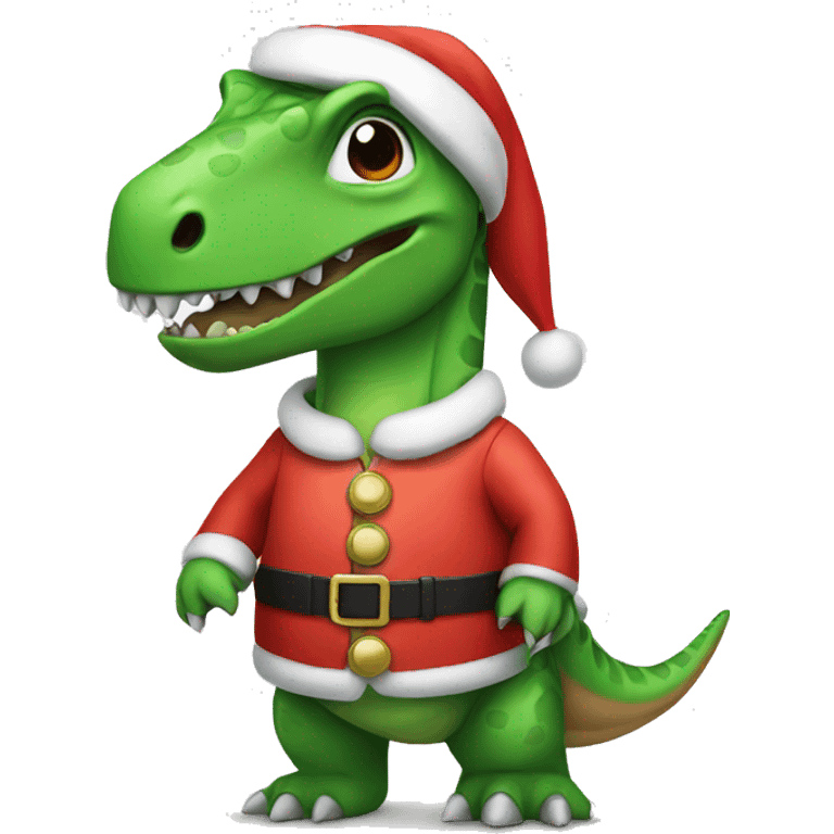 Dinosaur in Santa suit emoji