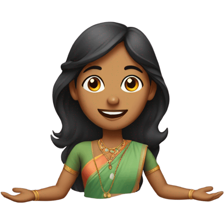 Indian girl flying emoji