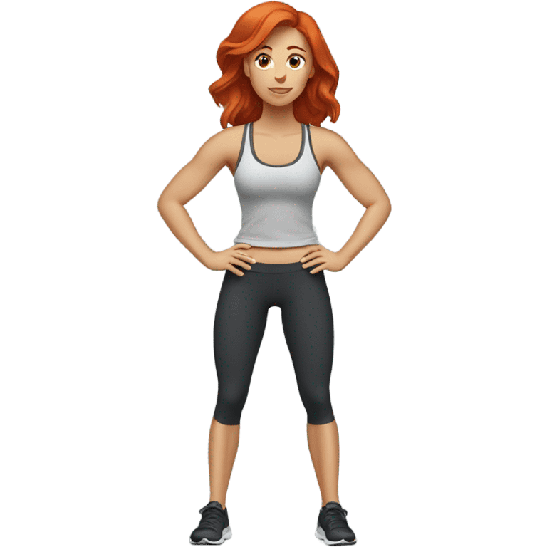 Redhead woman exercising  emoji