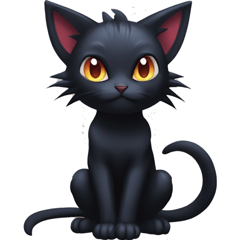 Cool Cute Edgy Black Dark Chibi Cat-Noibat-Noivern-Litten-Fakémon-hybrid emoji