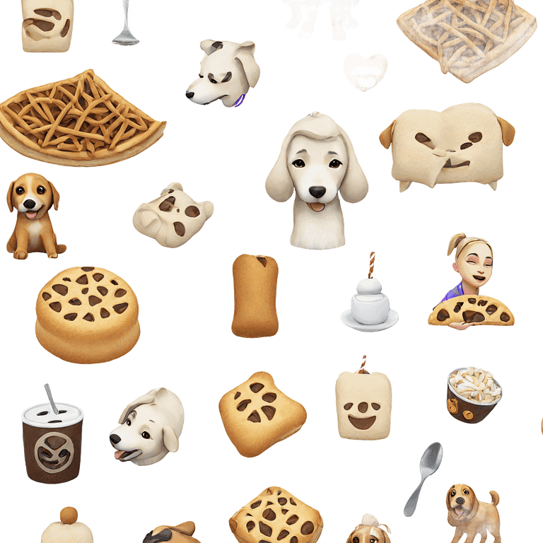 cozy snack time with dog emoji