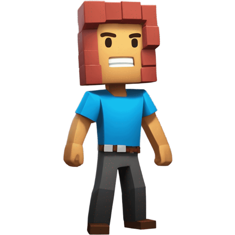 Roblox, bacon ￼vs Minecraft, Steve emoji