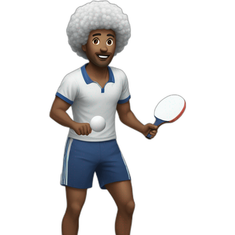 Afro ping pong emoji