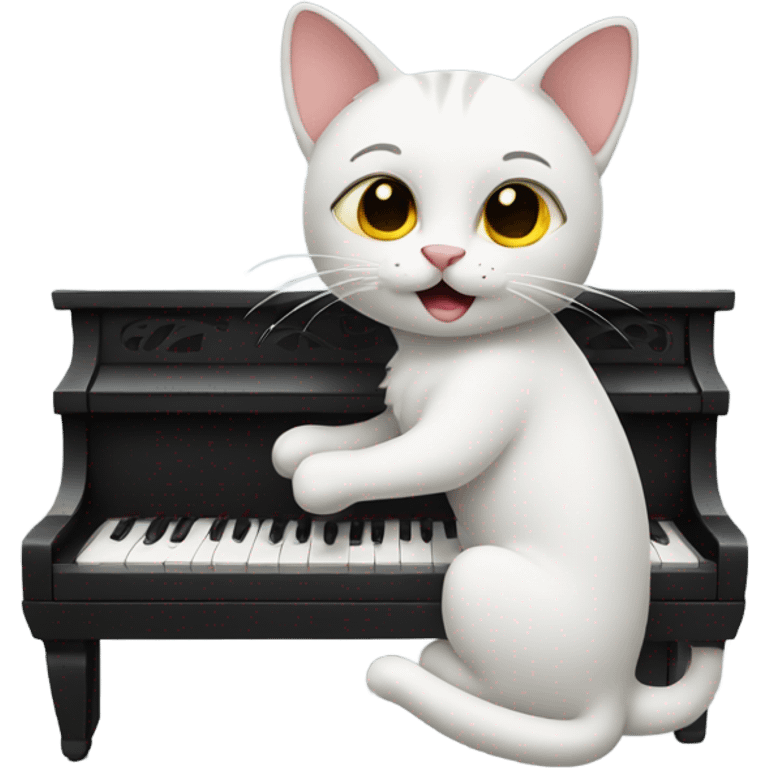 Cat playing piano  emoji