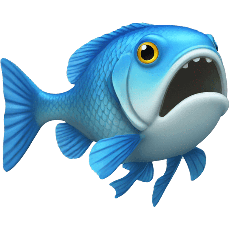 a blue fish emoji