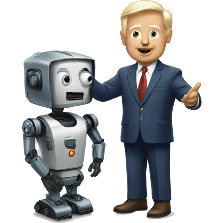 Donald trumph with robot emoji