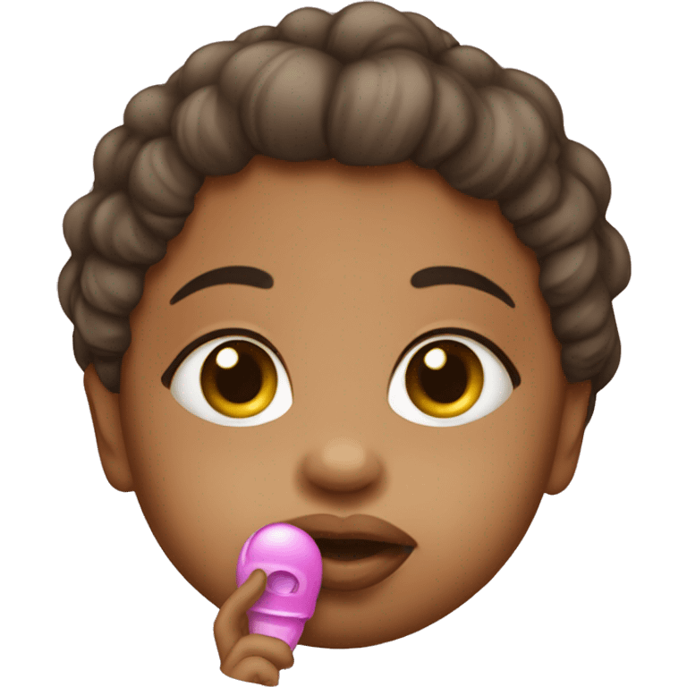 A Baby girl with a pacifer emoji