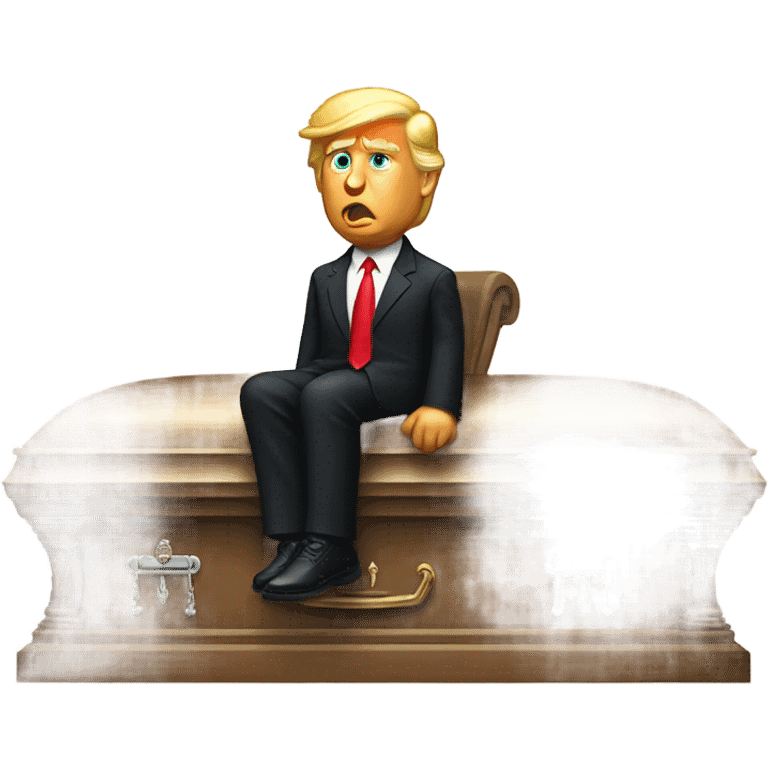 Donald trump on a casket  emoji