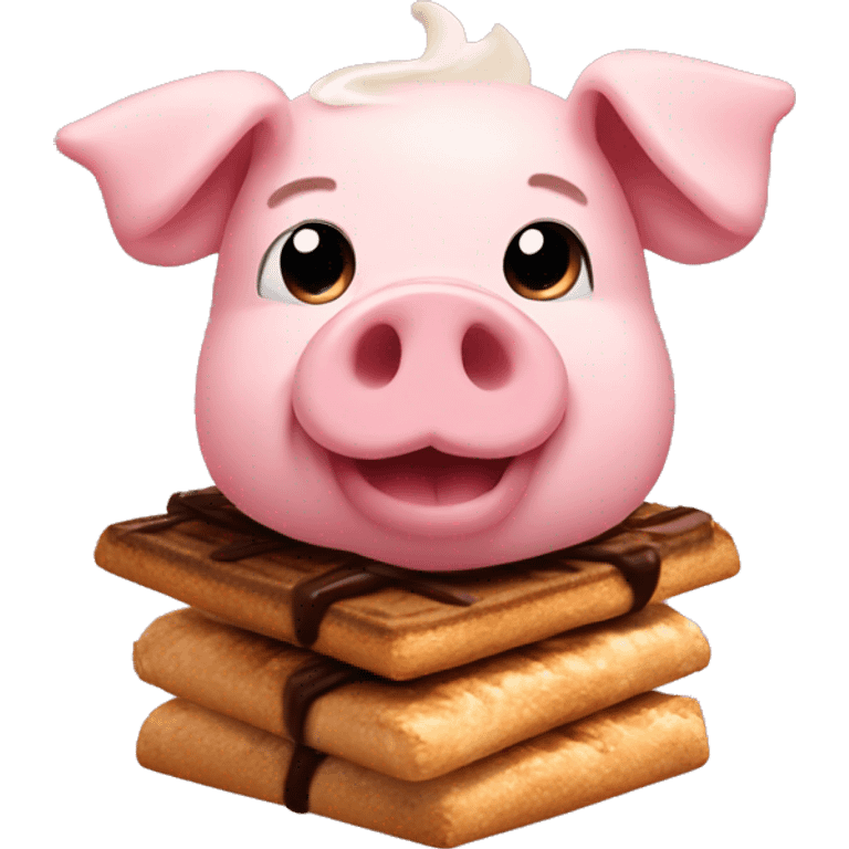 pig in a s'mores  emoji