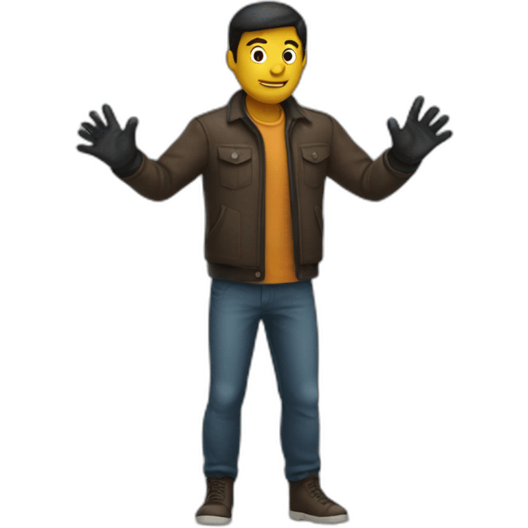 man wearing gloves full body emoji