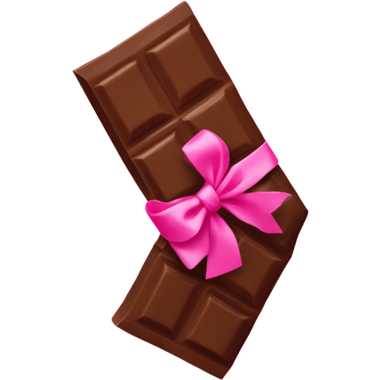 chocolate bar and pink bow emoji