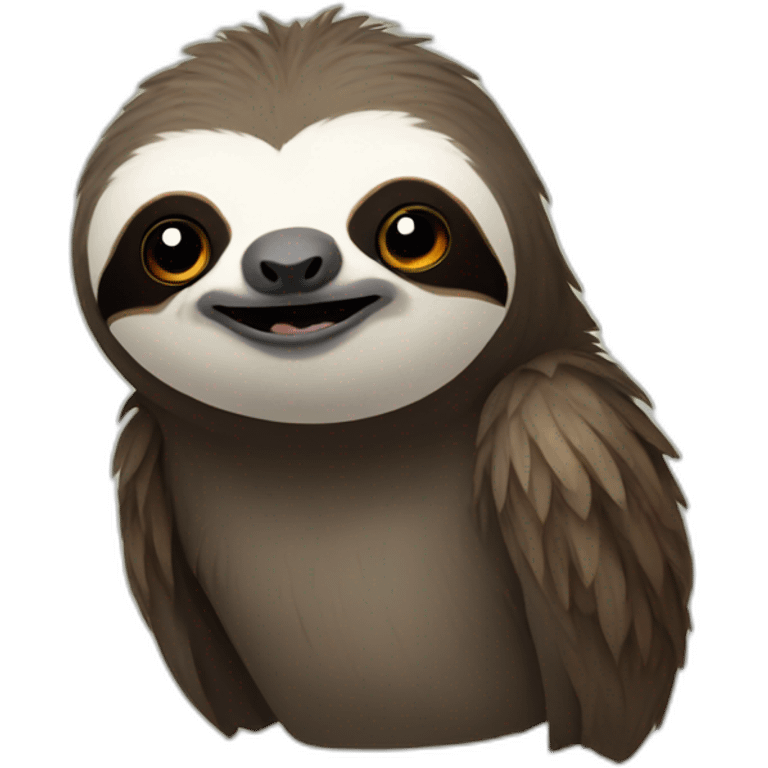 Sloth wearing crow emoji