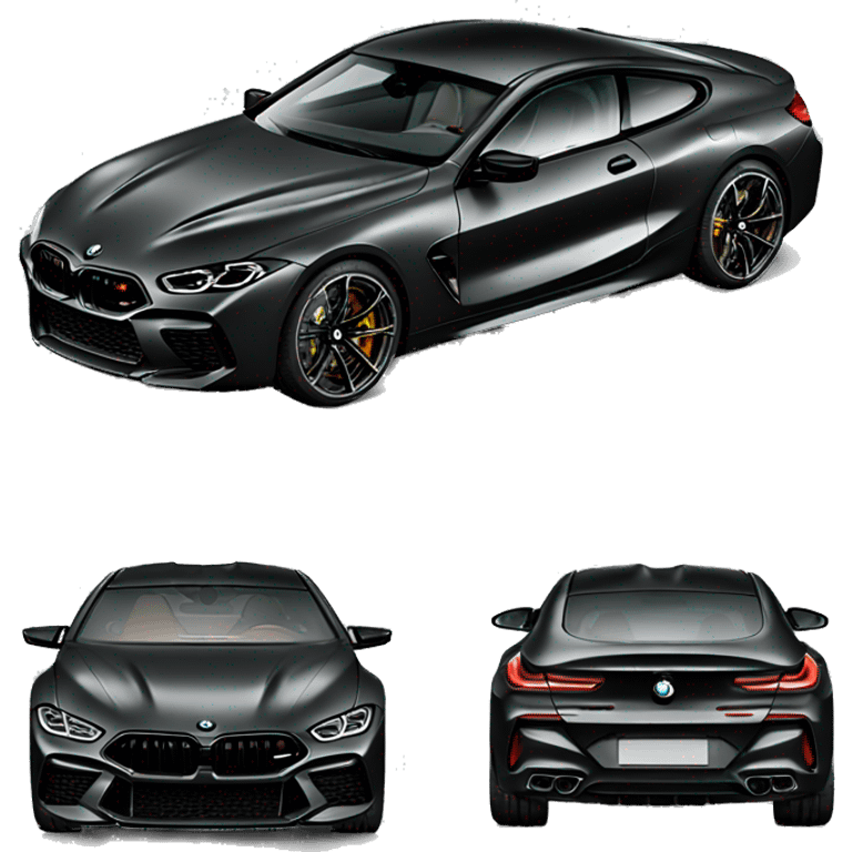 bmw m8 car black colored emoji