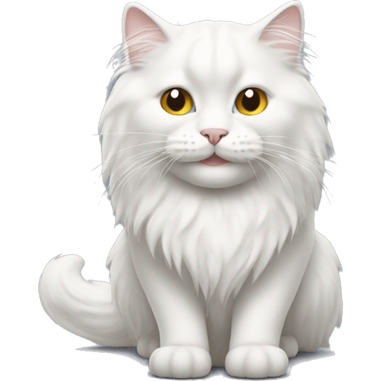 White british long haired cat smiling emoji