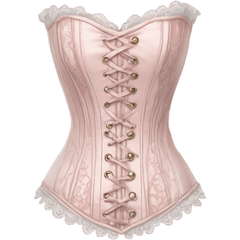 Highly detailed rococo pale pink corset emoji