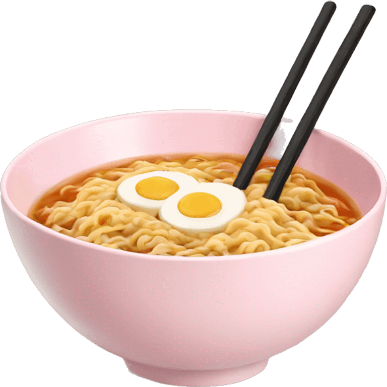 Ramen in a light pink bowl emoji