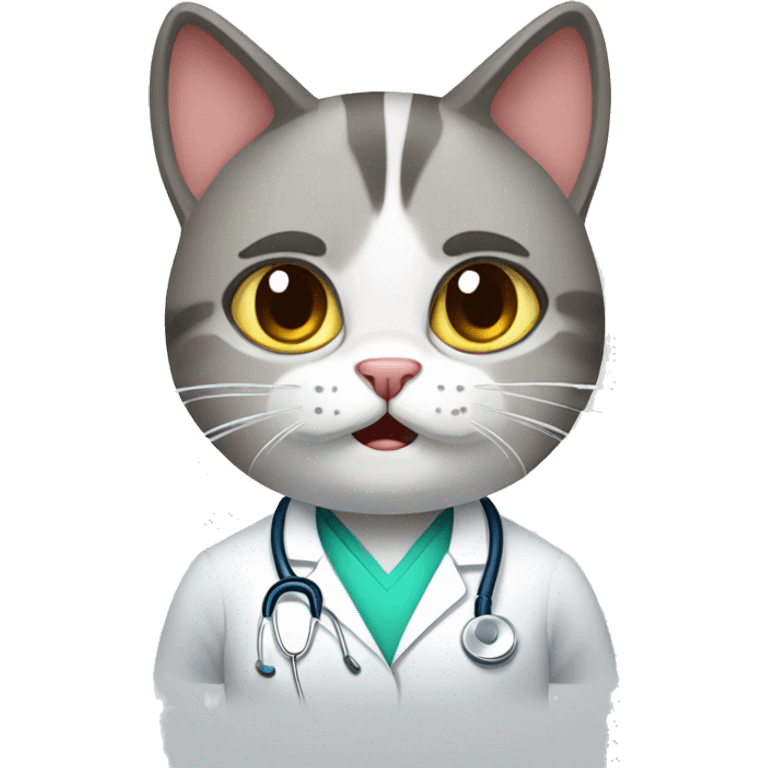 Doctor cat frustrated, because patient is not walking 10 thousand steps a day emoji